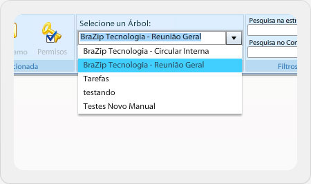 Selecionando árvore do conhecimento na gestão da informação do mySuite