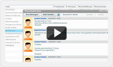 Vídeo do recurso de Fórum
