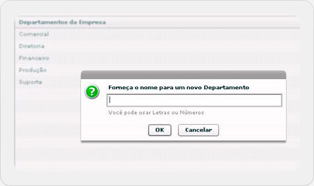 Criando departamento na empresa mySuite