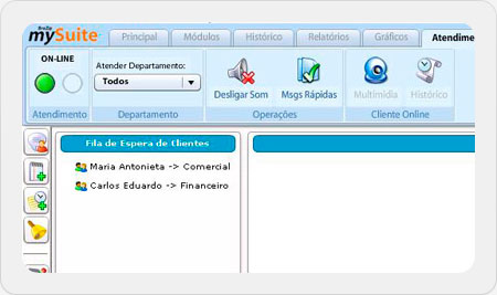 Tela do atendimento online mySuite