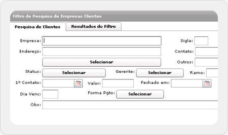 Filtrando pesquisa de empresas clientes mySuite