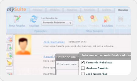 Enviando um recado para um colaborador mySuite