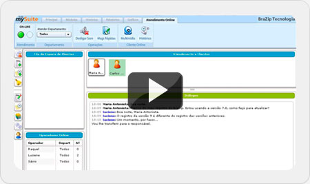Vídeo do recurso de atendimento online