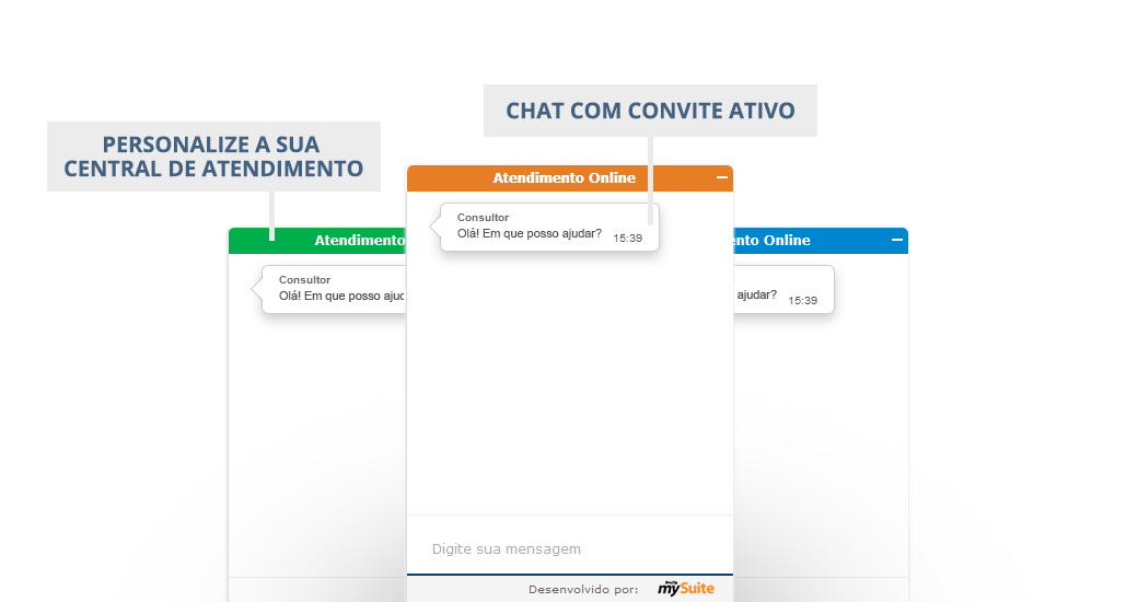 Chat Flutuante / Atendimento Online com convite ativo